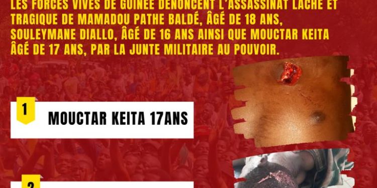Manif du 05 septembre : les Forces Vives de Guinée regrettent trois morts à Conakry 1 BILAN FVG