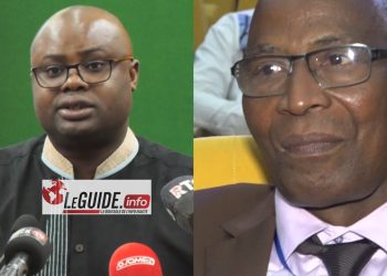 De la gauche vers la droite Dr Bernard Goumou et M. Amadou Oury Bah