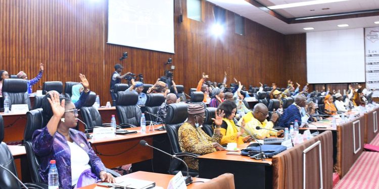 Guinée : la programmation budgétaire pluriannuelle 2025-2027 adoptée (rapport) 1 Des Conseilles nationaux entrain de voter la programmation budgetaire 2025 2027