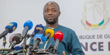 Faya François Bournouno, Ministre guinéen du Travail et de la Fonction Publique (Image de Cellule de com du gouvernement guinéen)