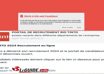 Sites d’hameçonnage : Rio Tinto alerte sur un lien frauduleux en circulation