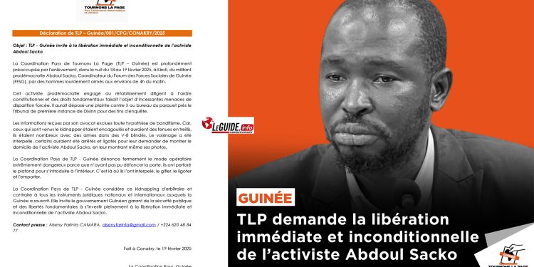 Enlèvement d’Abdoul Sacko : TLP-Guinée révèle ceci… 1 Enlèvement d’Abdoul Sacko : TLP-Guinée révèle ceci…