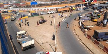 Rond-point de Kagbelen dans le grand le Grand Conakry