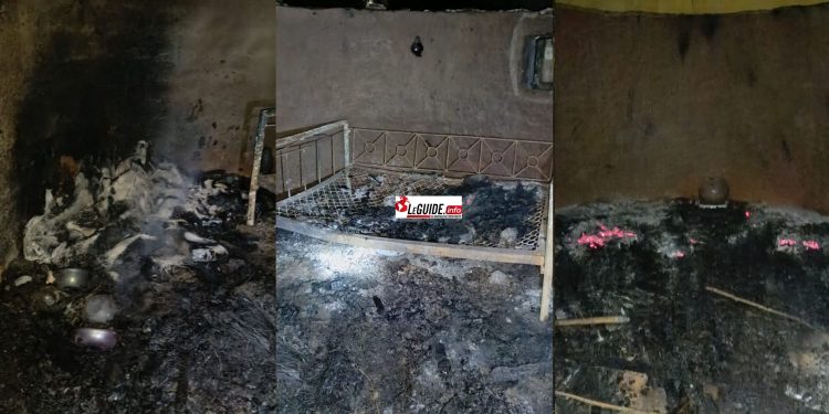 Sangarédi (Boulléré) : un feu mystérieux ravage plusieurs cases causant des dégâts énormes ! 1 Sangarédi (Boulléré) : un feu mystérieux ravage plusieurs cases causant des dégâts énormes !