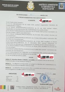 Decision de nommination dun chef service de communication et relations exterieures au MATD