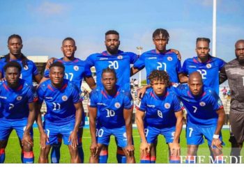 L'équipe nationale haïtienne, qualifiée à la Coupe du ?onde de football.