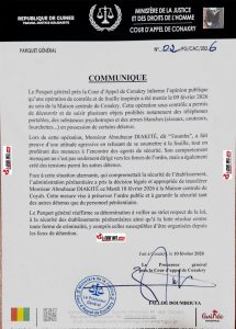 COMMUNIQUE DU PARQUE GENERAL DE CONAKRY