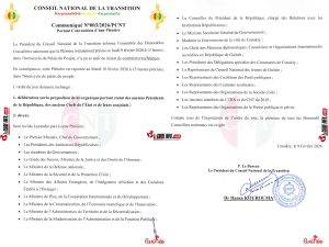 COMMUNIQUE NO 003 de 2026