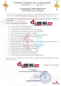 Communiqué No 007 de 2026