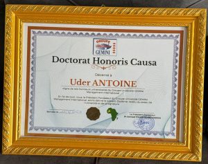 Certificat honorifique de Uder ANTOINE