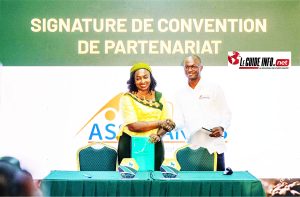 Safiatou Barry, DG du FODA avec Alama DIAWARA DG de Lanala Assurance