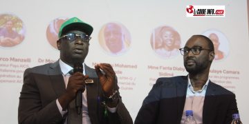 Mohamed Sékou Condé, le Directeur Commercial de Crédit Rural de Guinée et le Dr Mountaga Keita, DG Tulip