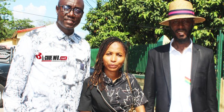 Sékou Jamal Pendessa (SG), Djénabou Diallo (Chargée de comm) et Abdoulaye Cissé (SG-Adjoint) du SPPG