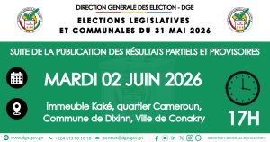 🗳️Guinée : La DGE annonce la suite des résultats pour ce soir à 17h 1 🗳️ La DGE annonce la suite des résultats pour ce soir à 17h
