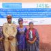 Le prefet de Kindia au milieu Moussa Yéro Bah (Présidente de l'ONG F2DHG), Mariama Fodé Camara (SG/F2DHG) et de Mme Barry des services comptabilité de l'ONG F2DHG