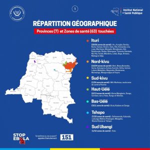 RDC : Ebola progresse dans 7 provinces, le bilan s'alourdit à 3 924 décès 4 Cartographie de la situation d'ébola en RDC